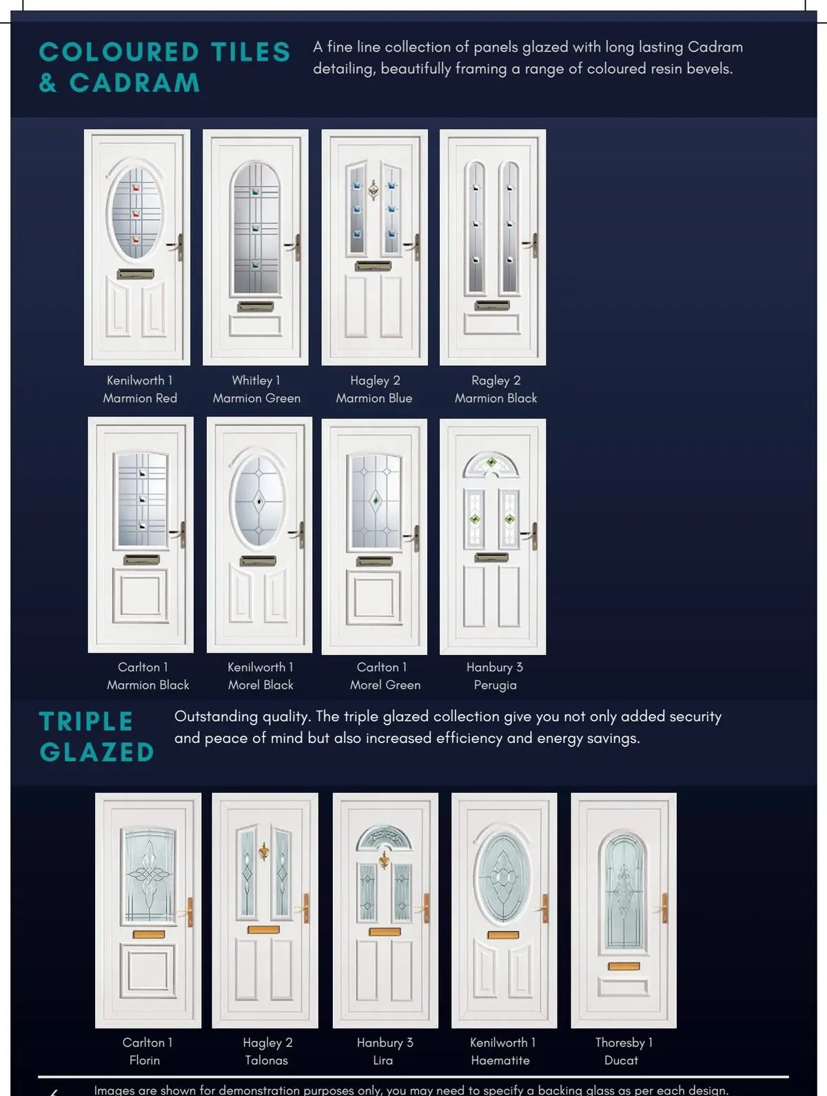 Coloured Tiles and Triple Glazed UPVC door panels with Cadram detailing — Champs Locksmiths, Swansea