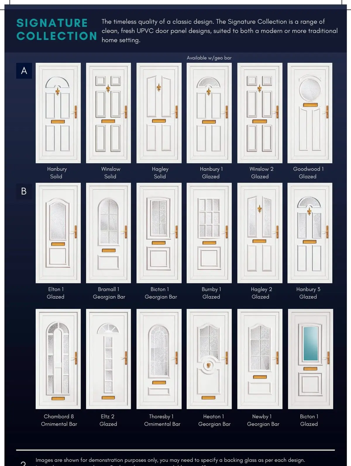 Signature Collection classic white UPVC door panels — Hanbury, Winslow, Hagley — Champs Locksmiths, Swansea